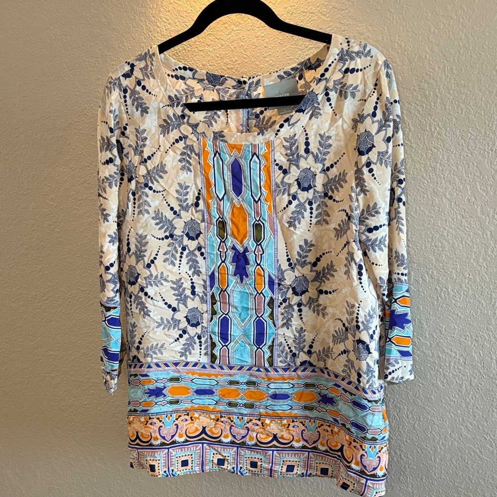 Maeve Anthropologie Cream Button Back 100% Silk Sydney Blouse Top/ Size 8